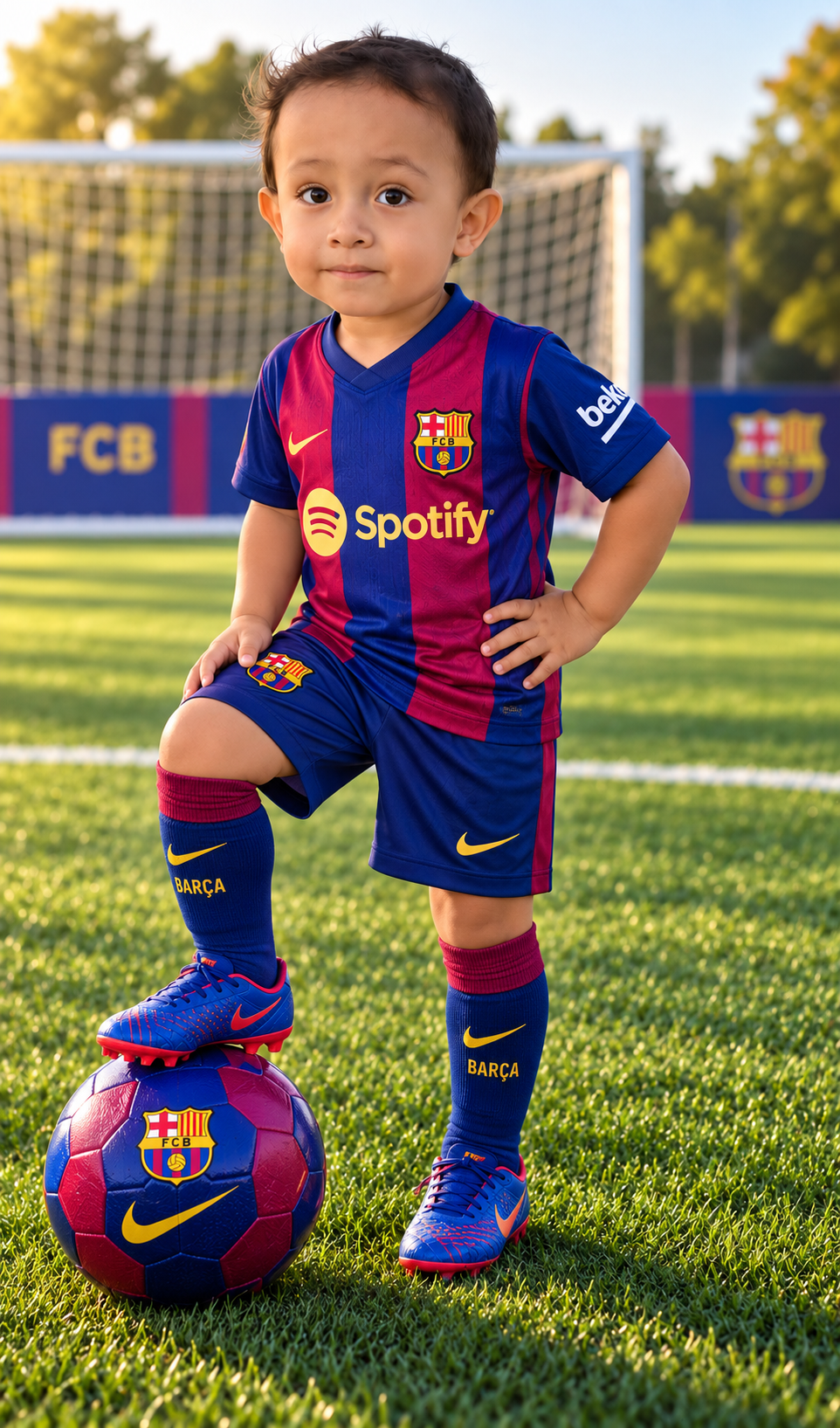 Yoshua con uniforme del Barcelona